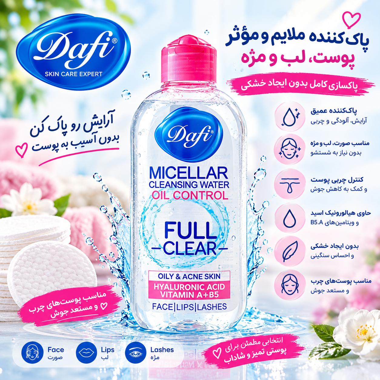 میسلار واتر دافی Full Clear Oil Control | پاک‌کننده و کنترل‌کننده چربی پوست